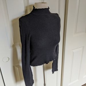 Black Turtleneck Crop Top Forever 21 Medium